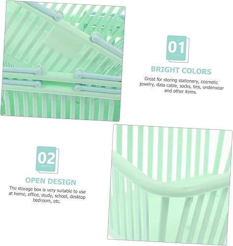 Miniatura 2 de Zerodeko Organizador de estante de baño, 3 cestas de bushel con agujeros de drenaje, contenedores de almacenamiento de plástico para artículos de