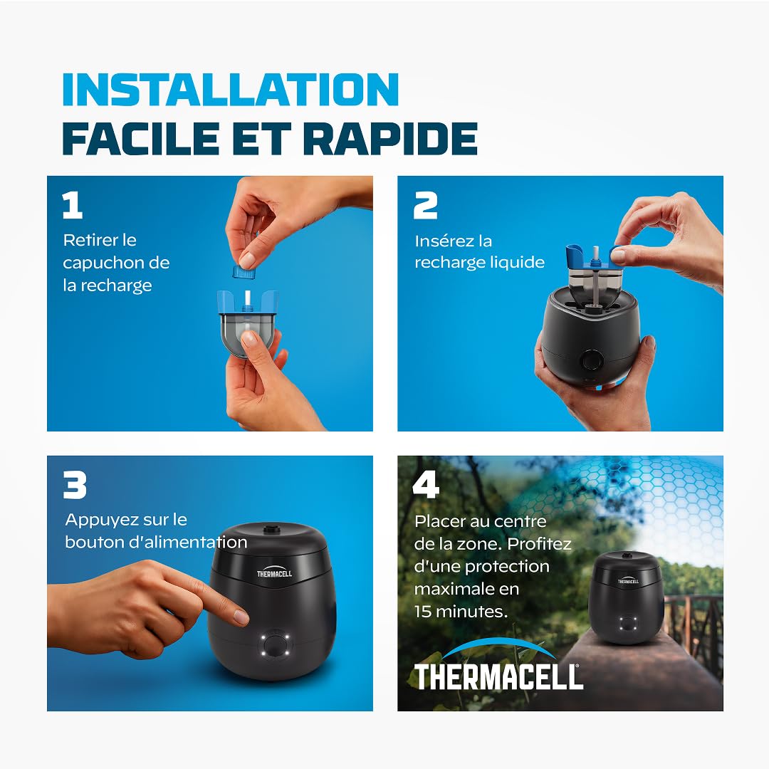 TherMACELL - Recarga líquida antimosquitos y mosquitos, protección eficaz de 29 m², compatible con escudos, duración de 80 horas, inodoro, 1 paquete de 2 unidades THE55RECHARG80