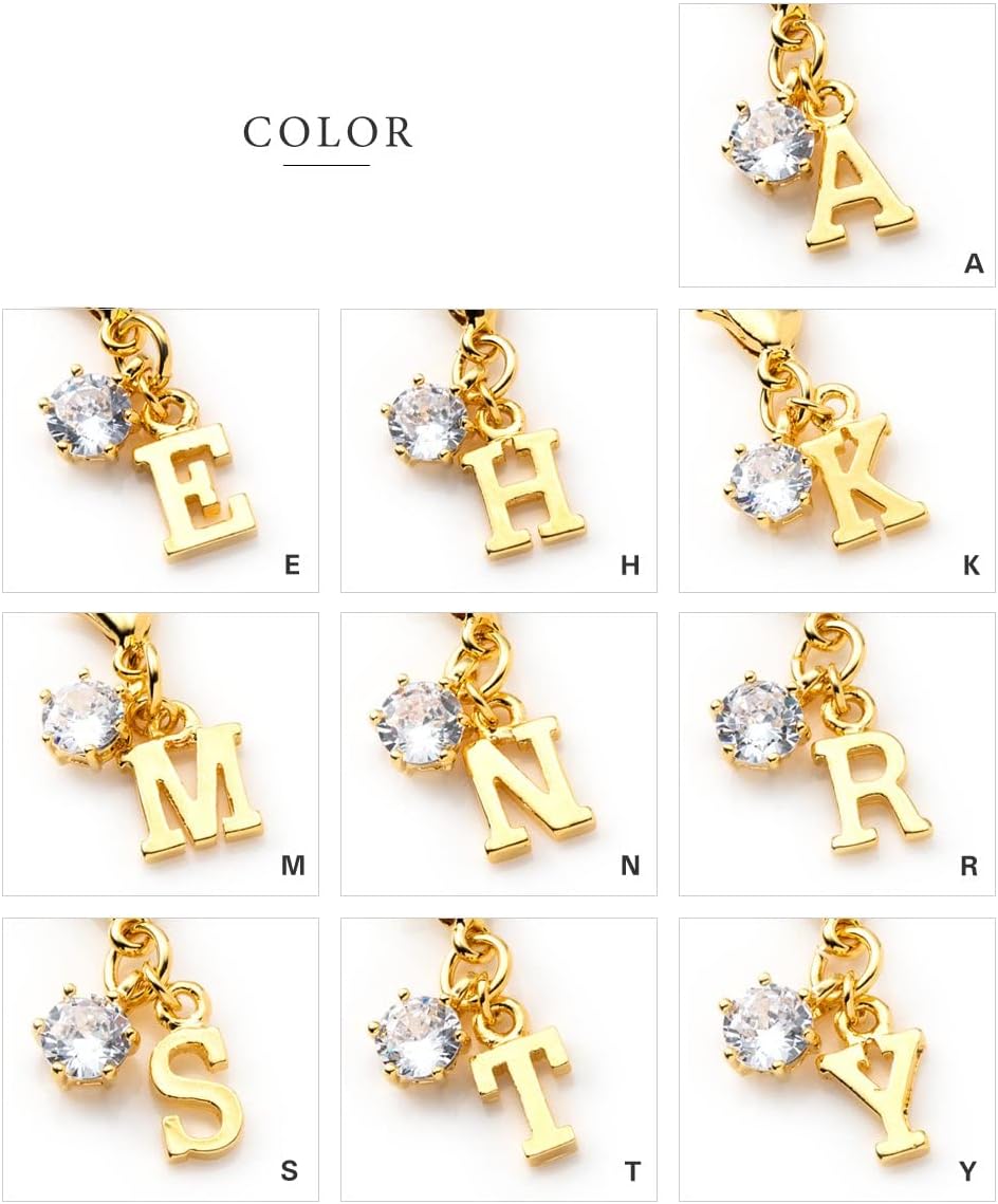 [Ｃｒｅａｍ ｄｏｔ．] クリームドット 18kコーティング チャーム イニシャル アルファベット ビジュー 一粒ビジュー ミニ 小さい ワンポイント キーホルダー パーツ シンプル 【K：シルバー×ワンサイズ】