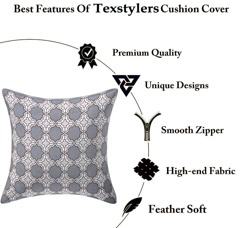 Image of Texstylers Pure Cotton Reversible Jaipuri Print 20x20 Inch Cushion Covers,02