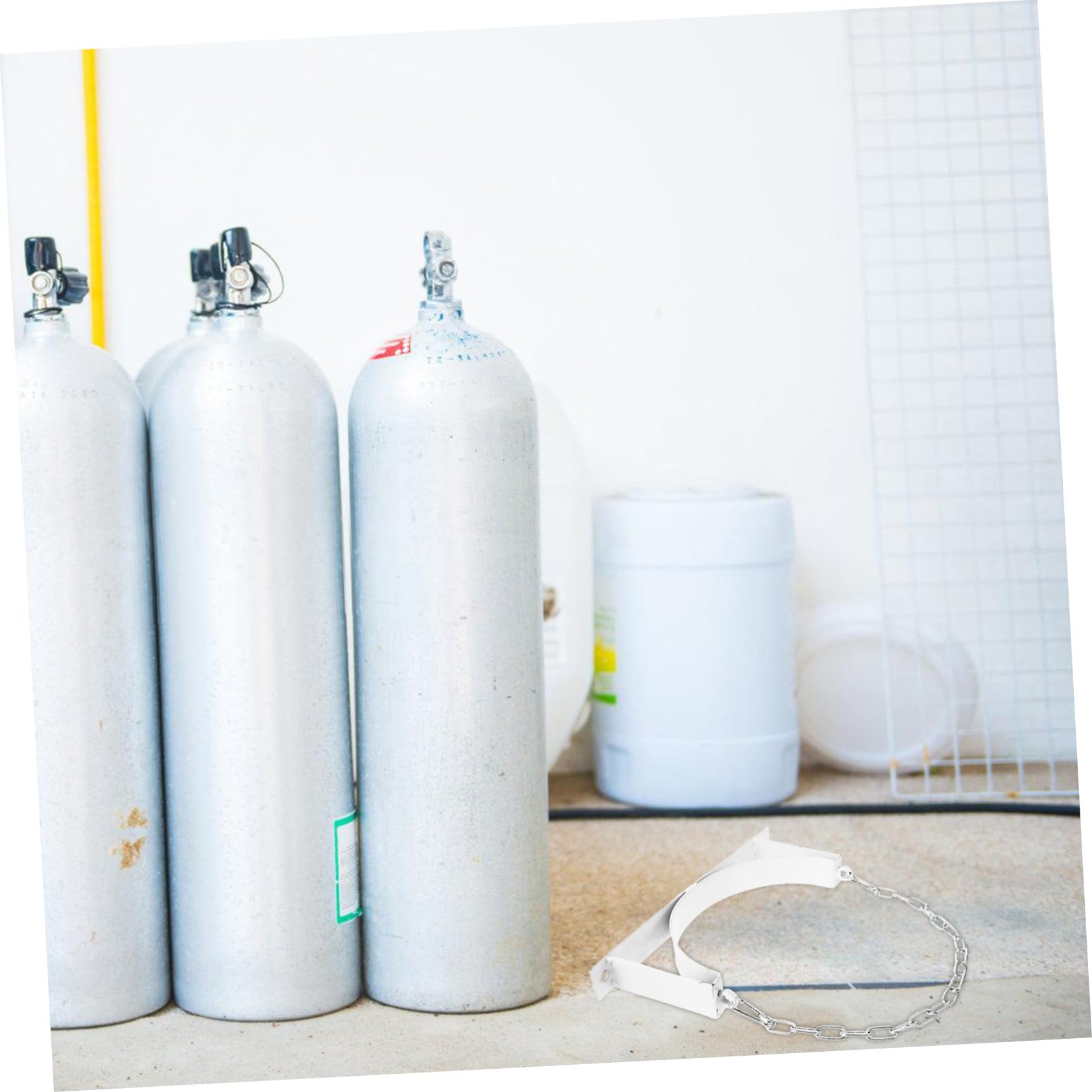 Gatuida Bombola Resistente Gas Staffa di e o Bianco Supporto per Acciaio in Installazione da Parete Facile Bombole di Ossigeno in Laboratorio Officina