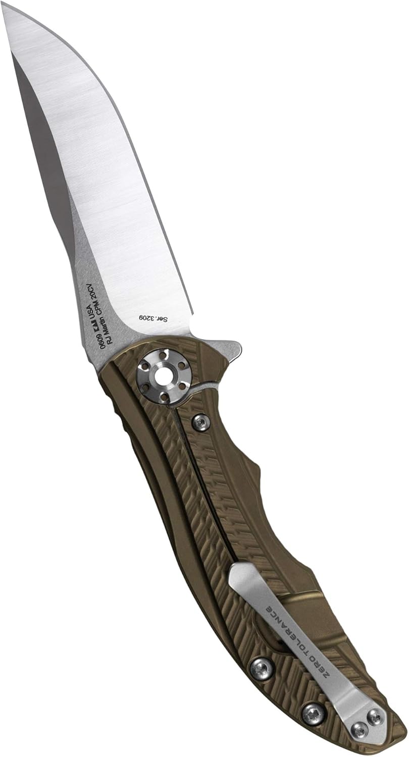 Bеѕt Dеаl Prоduсt Zero Tolerance 0609 Pocketknife; 3.4-inch CPM 20CV Drop Point Blade with Two-Toned Finish; 3D Textured Titanium Handle, Anodized Bronze; KVT Ball Bearing Manual Open; Reversible Pocketclip; 3.3 oz Suреr Brаndѕ Zero Tolerance 0609 Pocketknife; 3.4-inch CPM 20CV Drop Point Blade with Two-Toned Finish; 3D Textured Titanium Handle, Anodized Bronze; KVT Ball Bearing Manual Open; Reversible Pocketclip; 3.3 oz