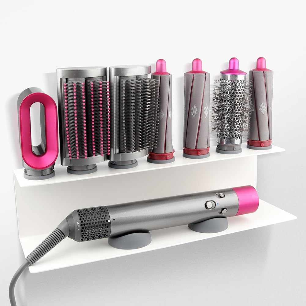 Soporte de Pared para Secador de Pelo, Estante de Almacenamiento para Secador y Rizador de Pelo, Organizador de Baño.