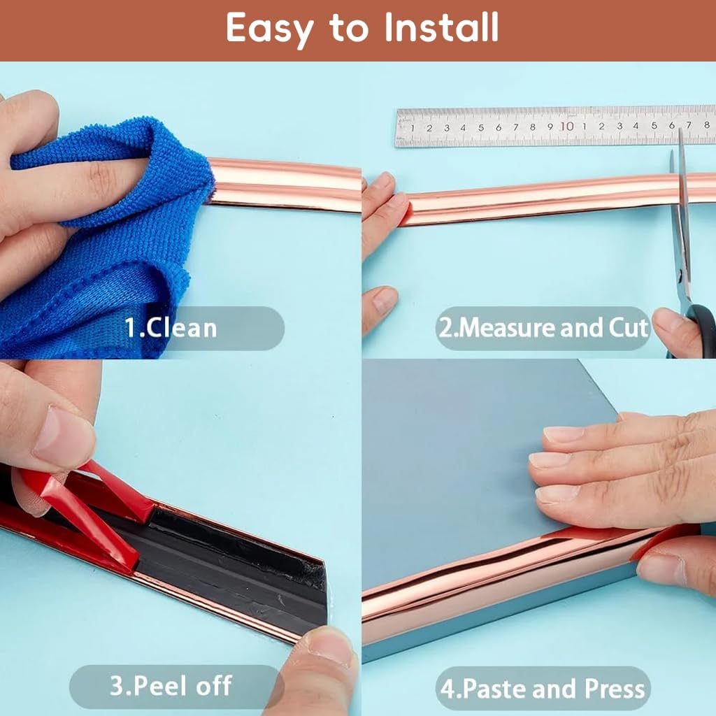 Drofail Corner Protectors Baby Proofing,Corner Protector,Furniture Corner Guard & Edge Safety Bumpers for Kids Proof Safety, Wall Furniture (Rose Gold) 2