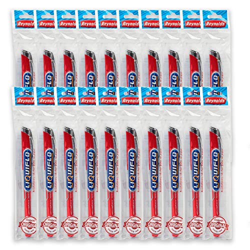 Bolígrafos de punta media que evitan borrones Reynolds Liquiflo de 1,0 mm con 20 unidades rojas 4