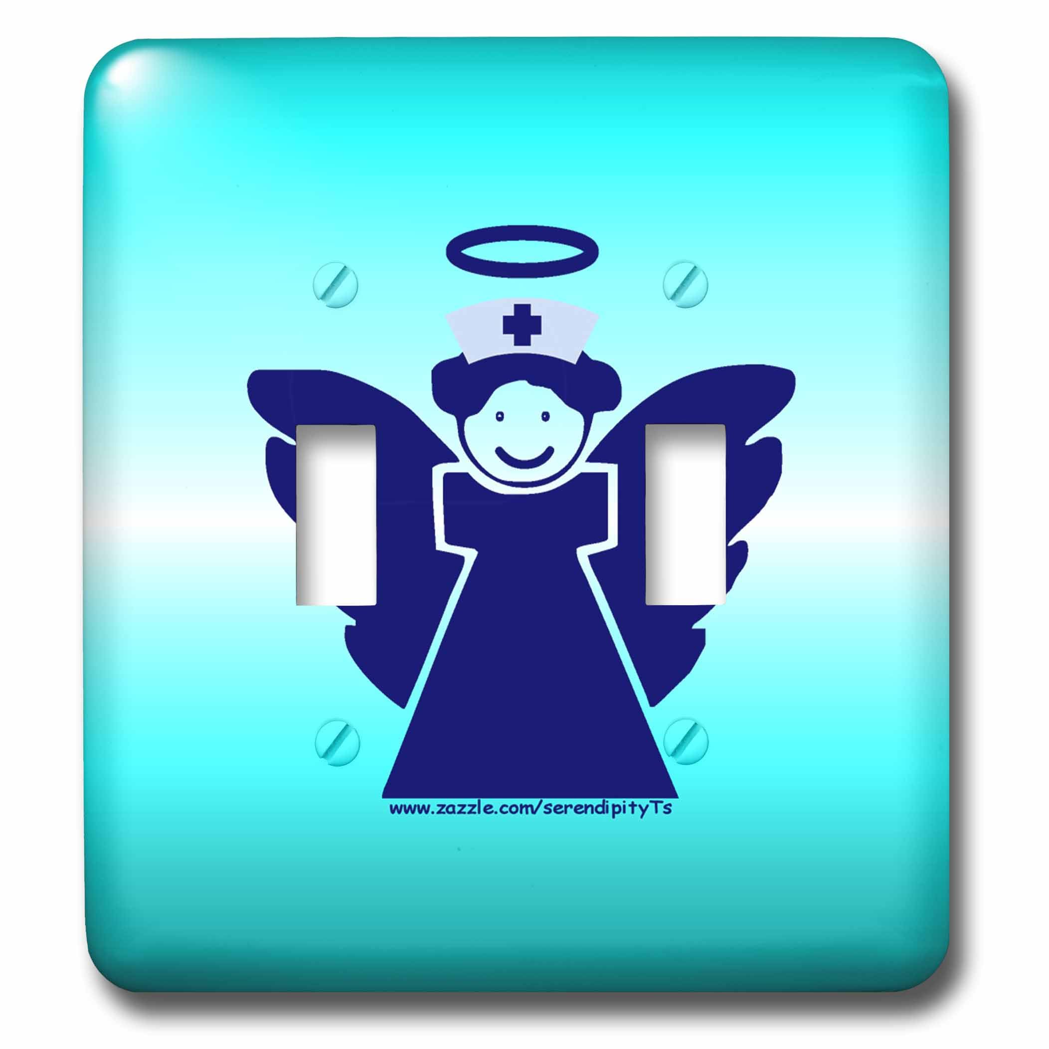 Interruptor doble de enfermera 3dRose lsp_11929_2 con bonito diseño de ángel para pared