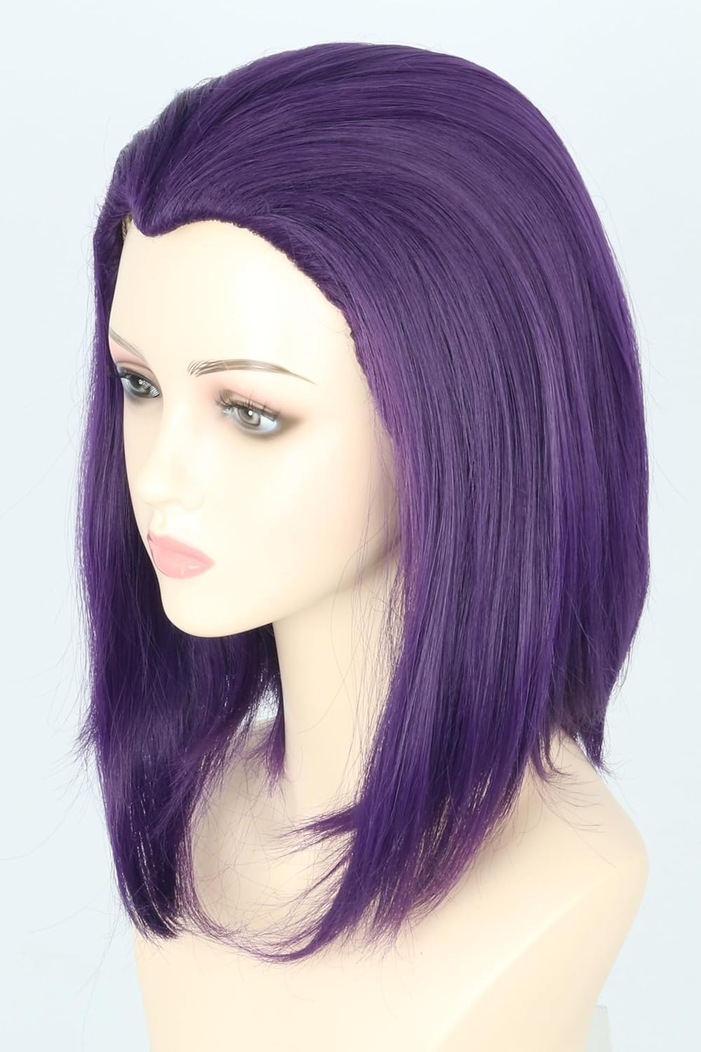 LeMarnia Purple Bob Raven Wig for Anime Cosplay Wigs Halloween Costume Wig, 23.25 inches - Image 2