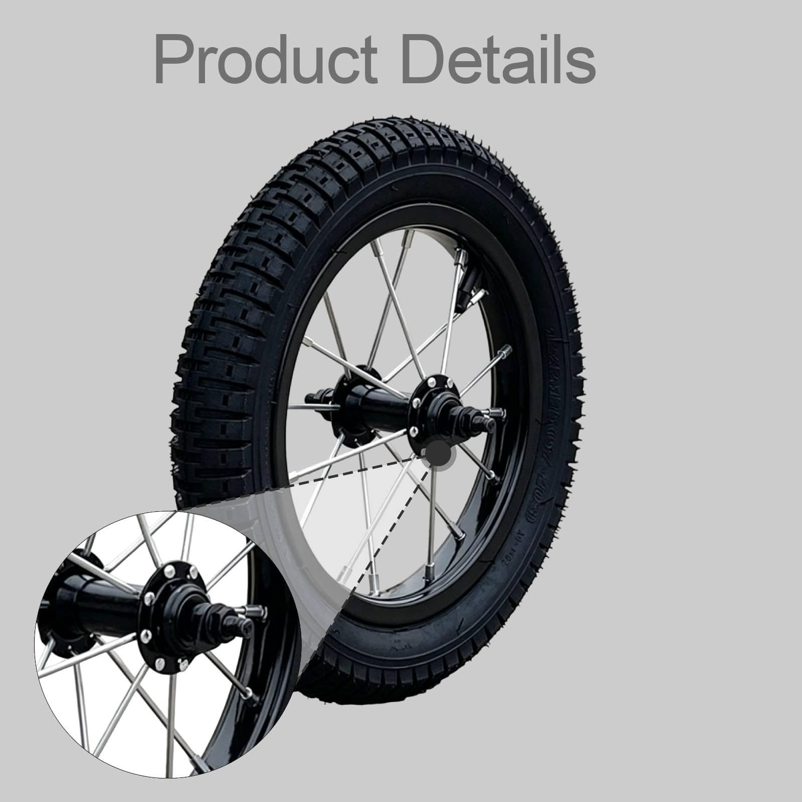Milageto Ruota di Ricambio per Bici da 12 Pollici per Bambini, Facile da Installare, Ad Alte Prestazioni, Accessori in Gomma Resistenti