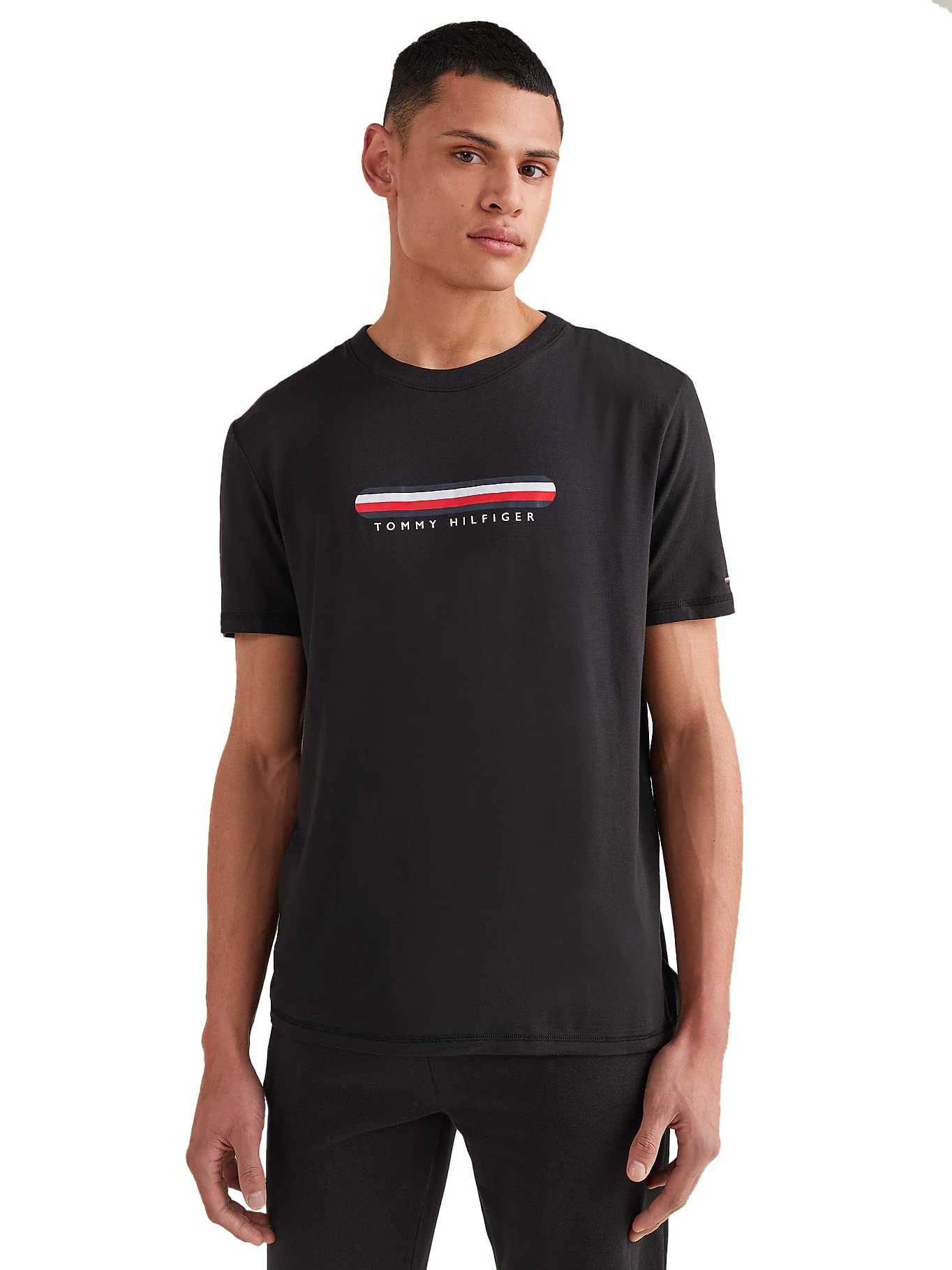 Tommy Hilfiger Women's Cn Ss Tee Um0um02348 S/S T-Shirts, Black (Black), L