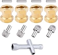 Vista 9 de HobbyPark Espaciadores de latón RC de 0.472 in, extensores de cubo hexagonal para ruedas RC Crawler Axial SCX10, adaptador de unidad hexagonal