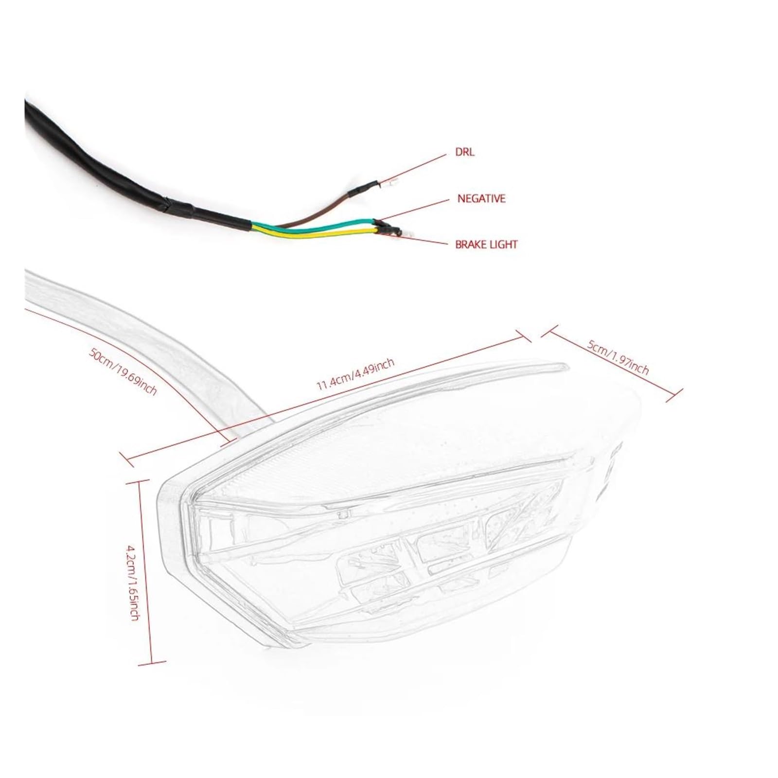 luce posteriore freno stop Accessori universali per moto da 12 V, luci posteriori a LED, luci di guida integrate, modifica del veicolo