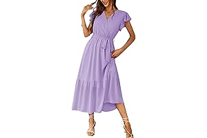 Vestido largo lila elegante para mujer