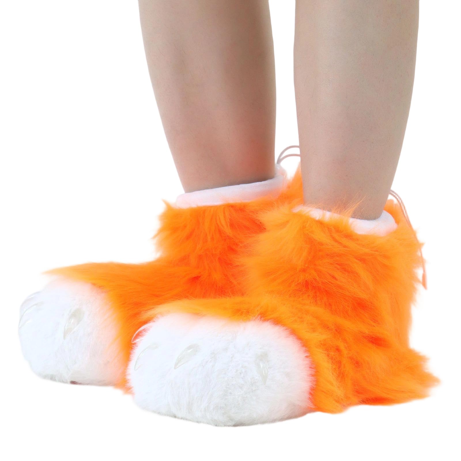 1 paio di scarpe a forma di artiglio di animali, pelose pantofole per costumi cosplay per adulti e bambini, accessori per feste, gatti, lupo, cane, volpe, tuta di pelliccia, piedi, zampe