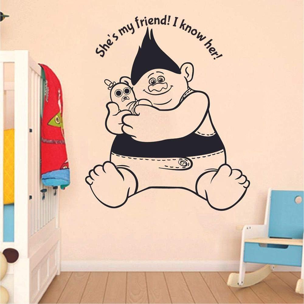 Biggie and Friend Big Troll Trolls Cartoon Movie Wall Sticker Art Decal for Girls Boys Kids Room Bedroom Nursery Kindergarten House Fun Home Decor Stickers Wall Art Vinyl Decoration Size (30x25 inch)