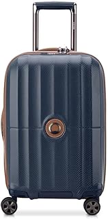 حقيبة سفر من ديلسي باريس، لون نيفي، مصنوعة من البلاستيك الصلب، قابلة للتمديد مع قفل TSA وعجلات مزدوجة وبطانة قابلة للغسل