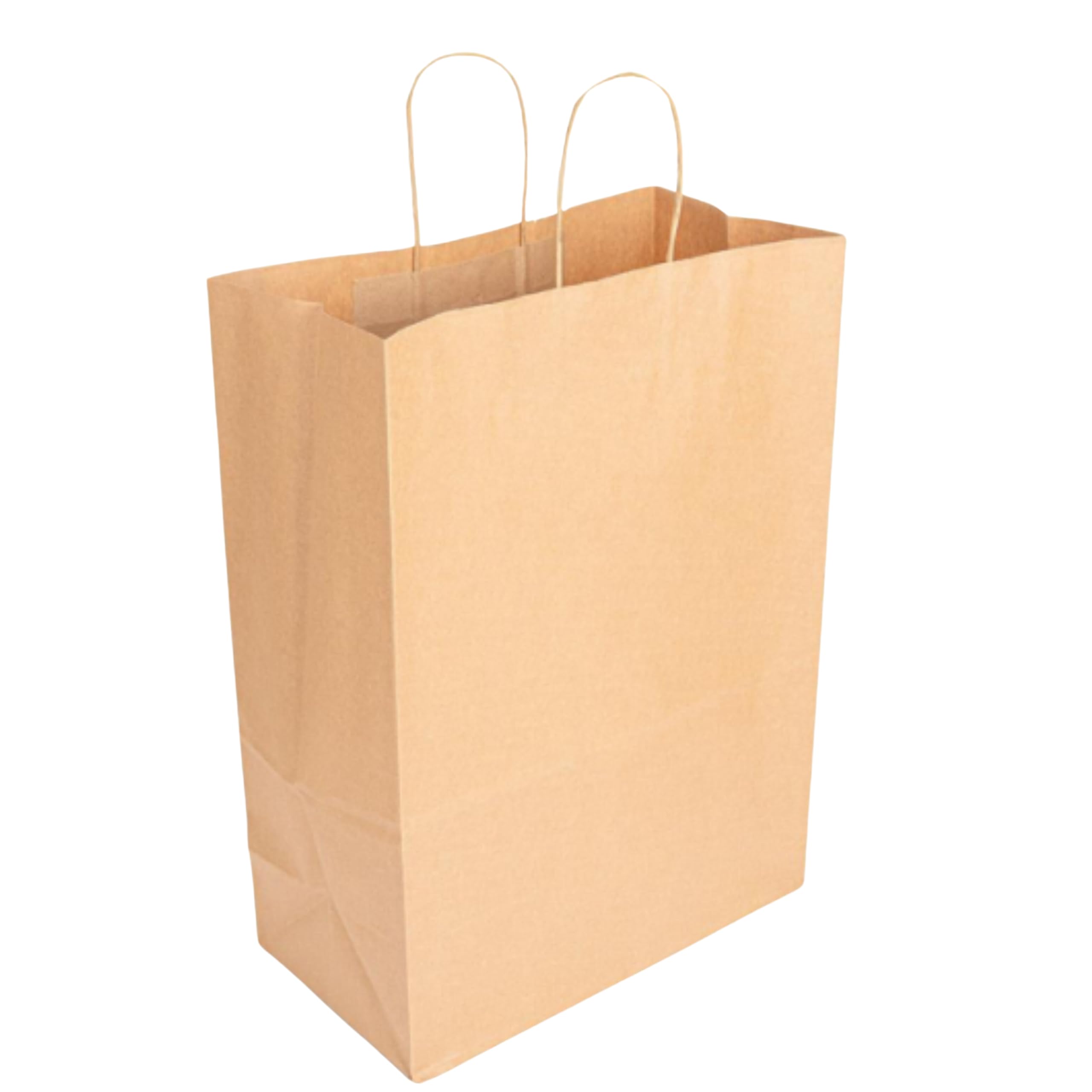 SANJOMA 250 Bolsas Sos Con Asas | Recicladas y Biodegradables | Bolsas De Papel Kraft Para Regalos, Color Natural | Saco Presente | Bolsas Kraft Ecológicas Y Reutilizables | Tamaño 32+16x43 Cm (250)