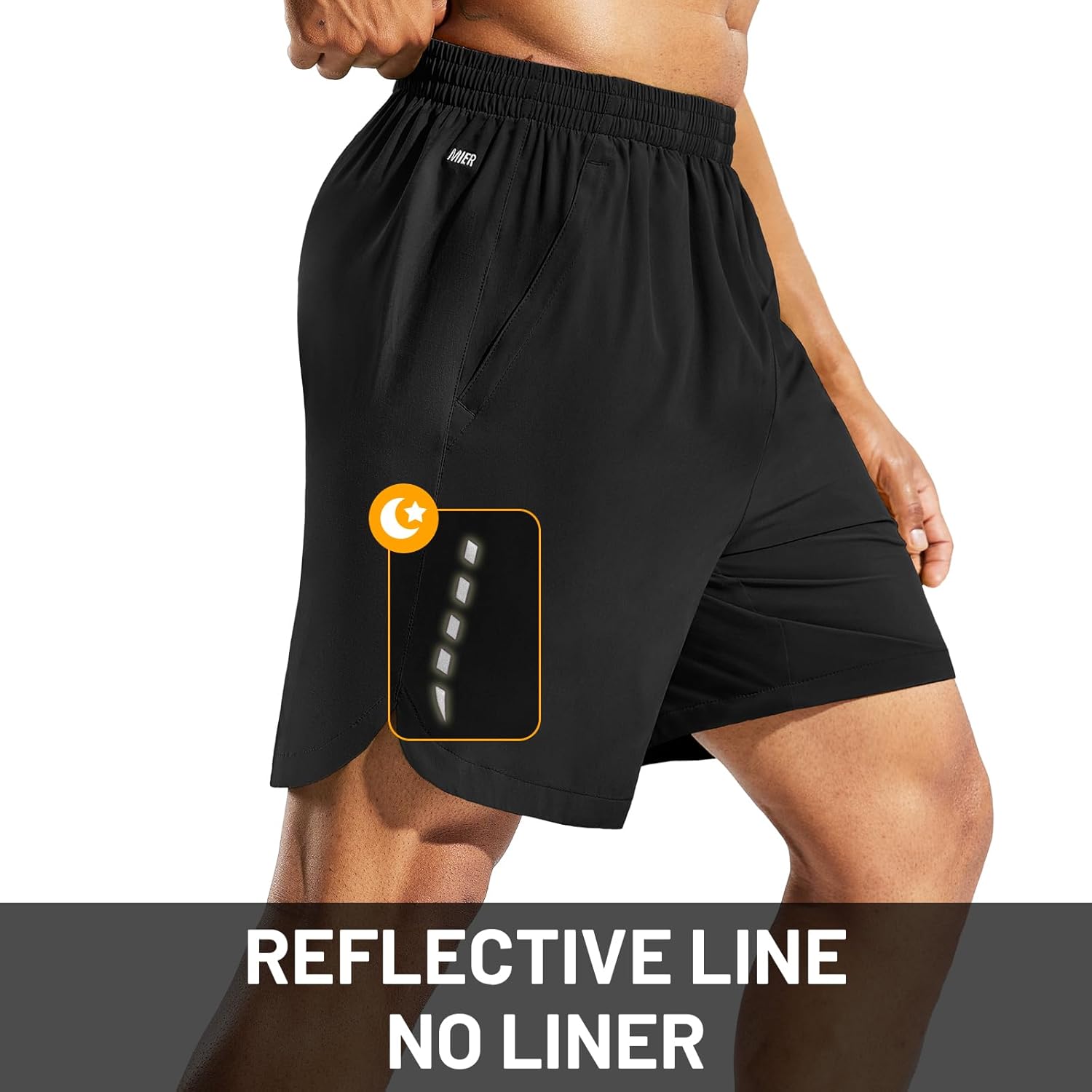 MIER Men's Running Shorts 7" Quick Dry Gym Athletic Workout Shorts with Zipper Pockets - Image 6
