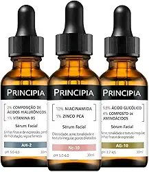 Principia Kit 3 Séruns Niacinamida + Hialurônicos + Glicólico