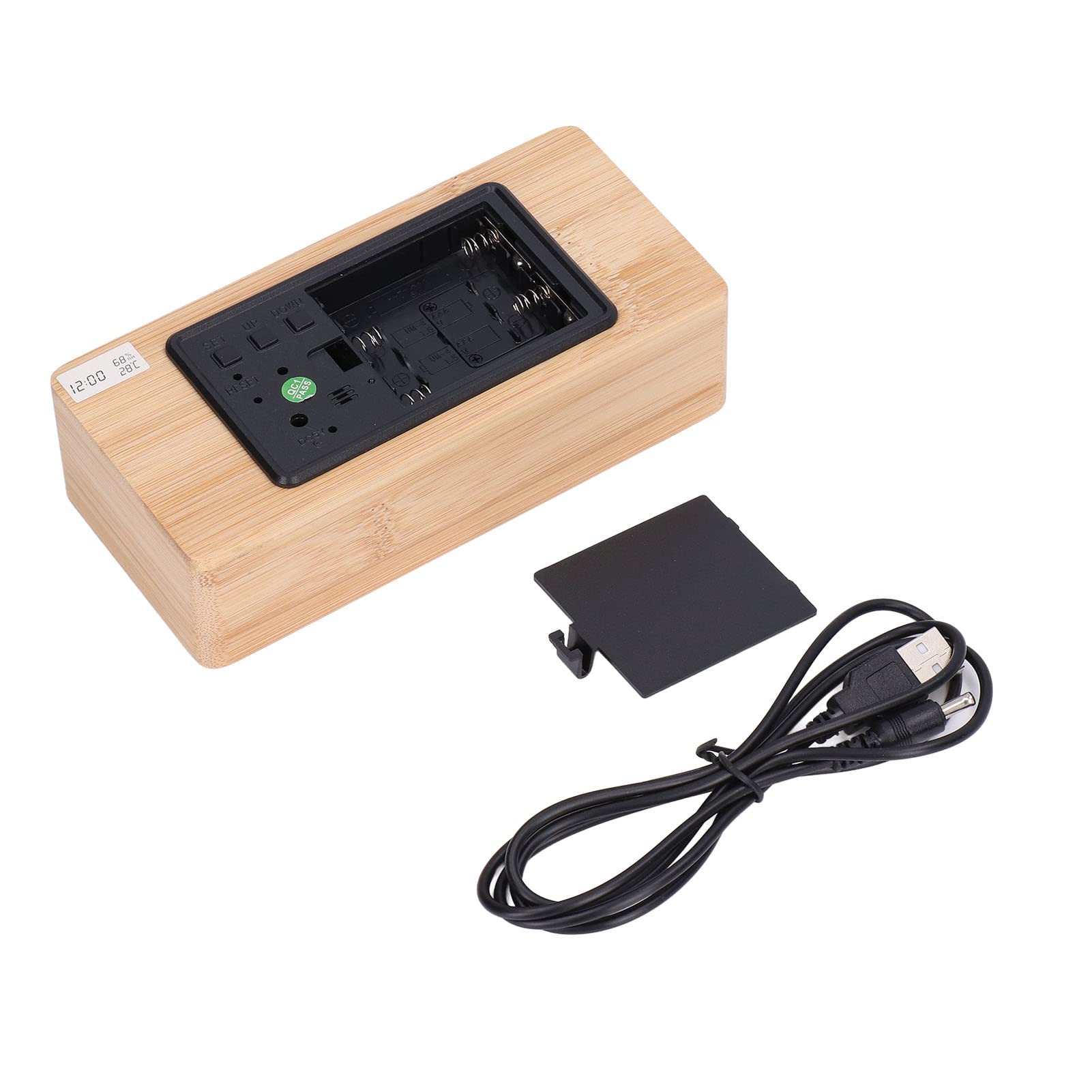 0 Despertador, Despertador para Dormitorio, Reloj Electrónico Temperatura Humedad LED Reloj Digital Control De Sonido Despertador, Funciona con Pilas Regalo de San Valentín