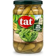 Tat Okra in Glass Jar 23.6oz, Canned Okra Fresh Prepared Foods, Vegan