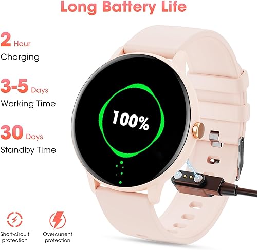 Miniatura 8 de Joautrial Reloj inteligente para hombres y mujeres (respuestahacer llamadas), reloj inteligente para iPhone Android, rastreador de actividad física