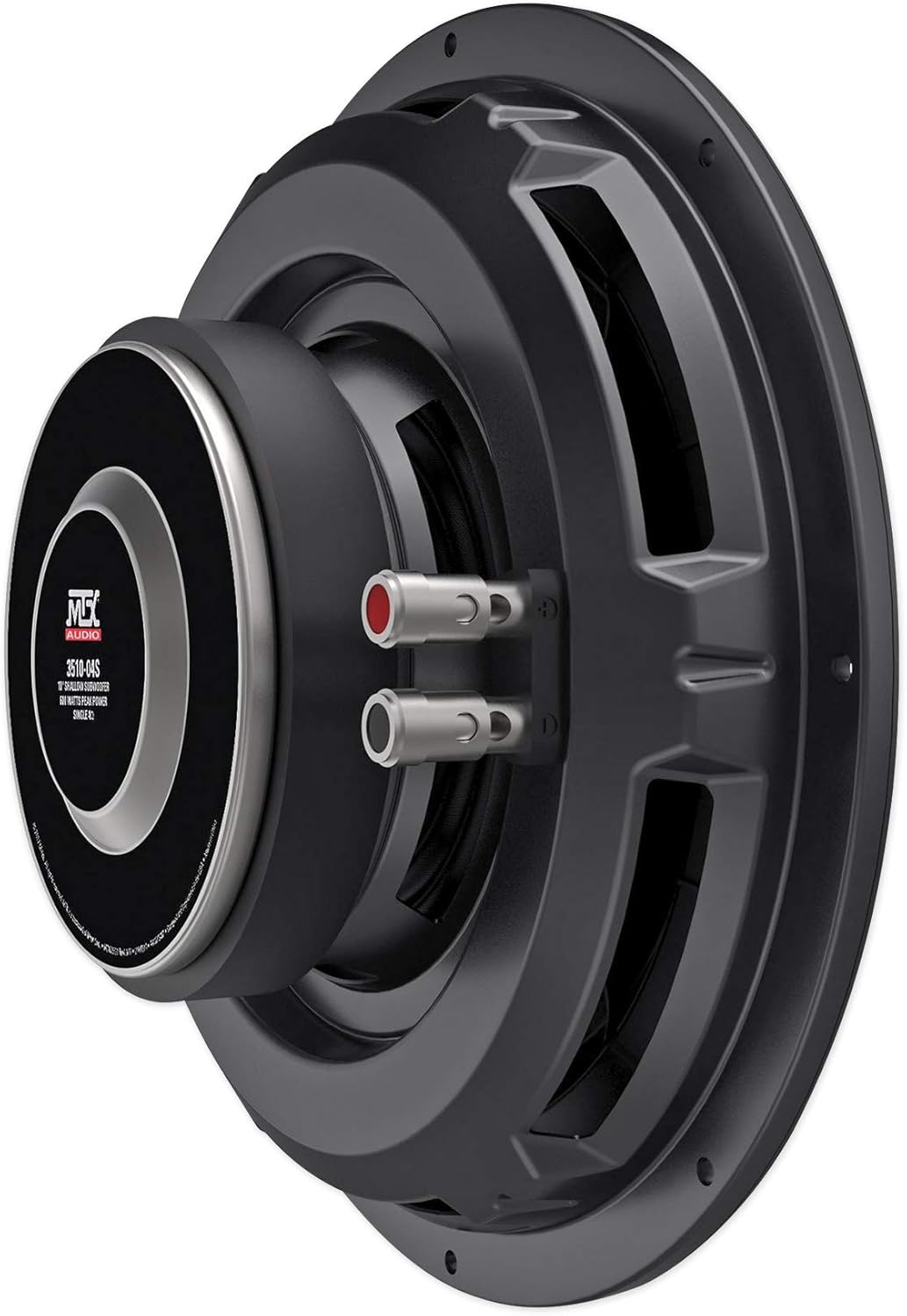 MTX 3510-04S 10" 600 Watt Shallow Mount Car Audio Subwoofer Slim Sub SVC 4-ohm