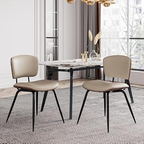 AQG Beige Kitchen Chairs Set of 2,Mid Century Modern Dining