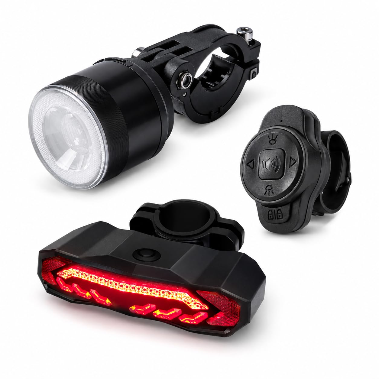 JQTOP Bike Indicators and Brake Light Kit with Front Light, Remote