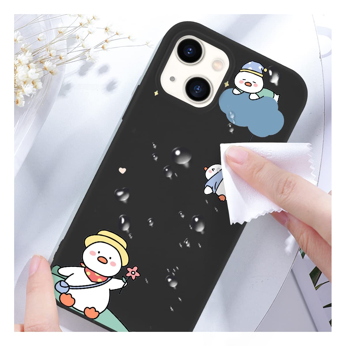 Coque Silicone IPhone 13 Motif Canard Cartoon - Protection Légère, Design Abstrait Et Coloré, Découpes Précises - 2