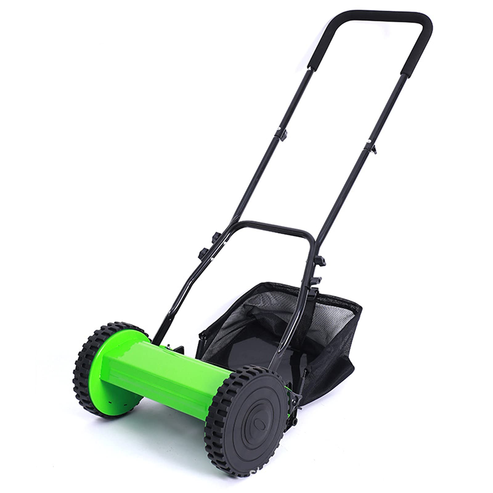 TIM-LI Cortacésped De Carrete Manual De 12 Pulgadas - Cortacésped De Empuje para El Hogar con Bolsa Recolectora Trasera, Ahorro De Espacio, Ancho De Corte 30 Cm