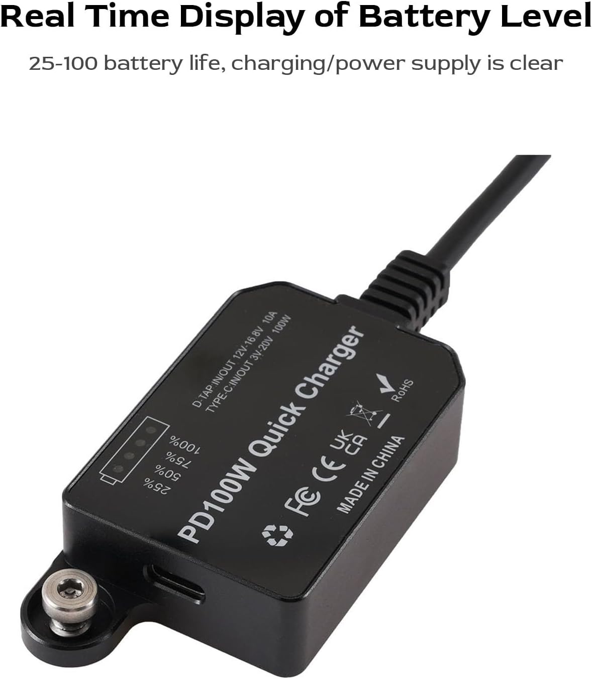 VBESTLIFE D Tap to Type C Power Adapter, PD 100W Fast Charging Power Adapter for V Mount Battery, for Camera Laptop Phone