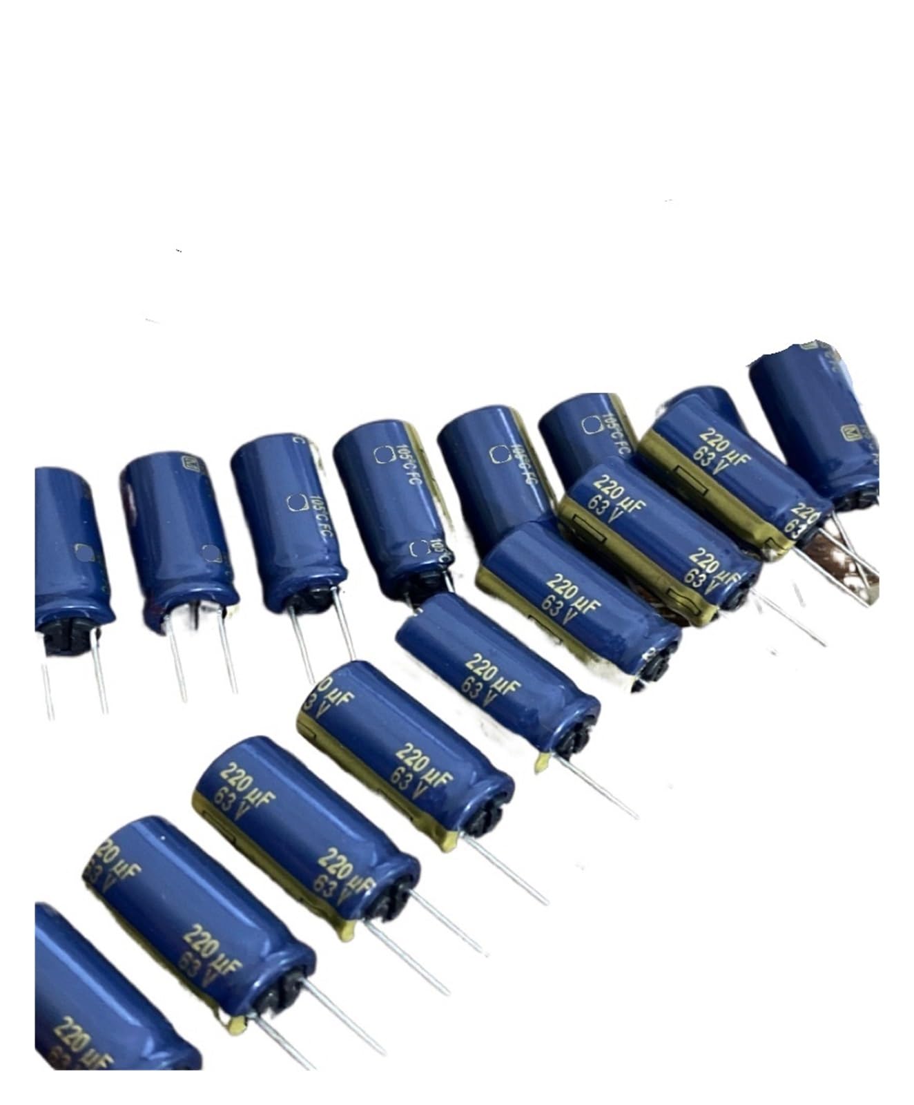 LEOTNNDQ 10pcs EEUFC1J221XB 220UF 63V Electrolytic Filter Capacitor 10 * 20