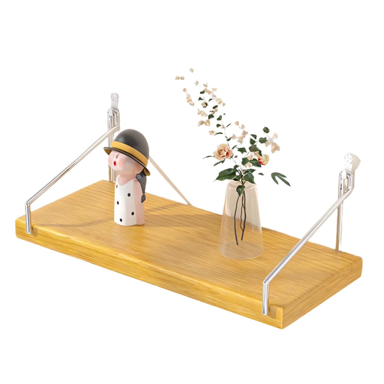 LUCKGONI Wooden Wall Mounted Projector Stand Featuring Seamless Hook Design For Home Organization And Space Saving