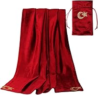 Vista 7 de BLESSUME Mantel de cartas de tarot de altar con bolsa de tarot adivinación Wicca Velvet (azul 2)