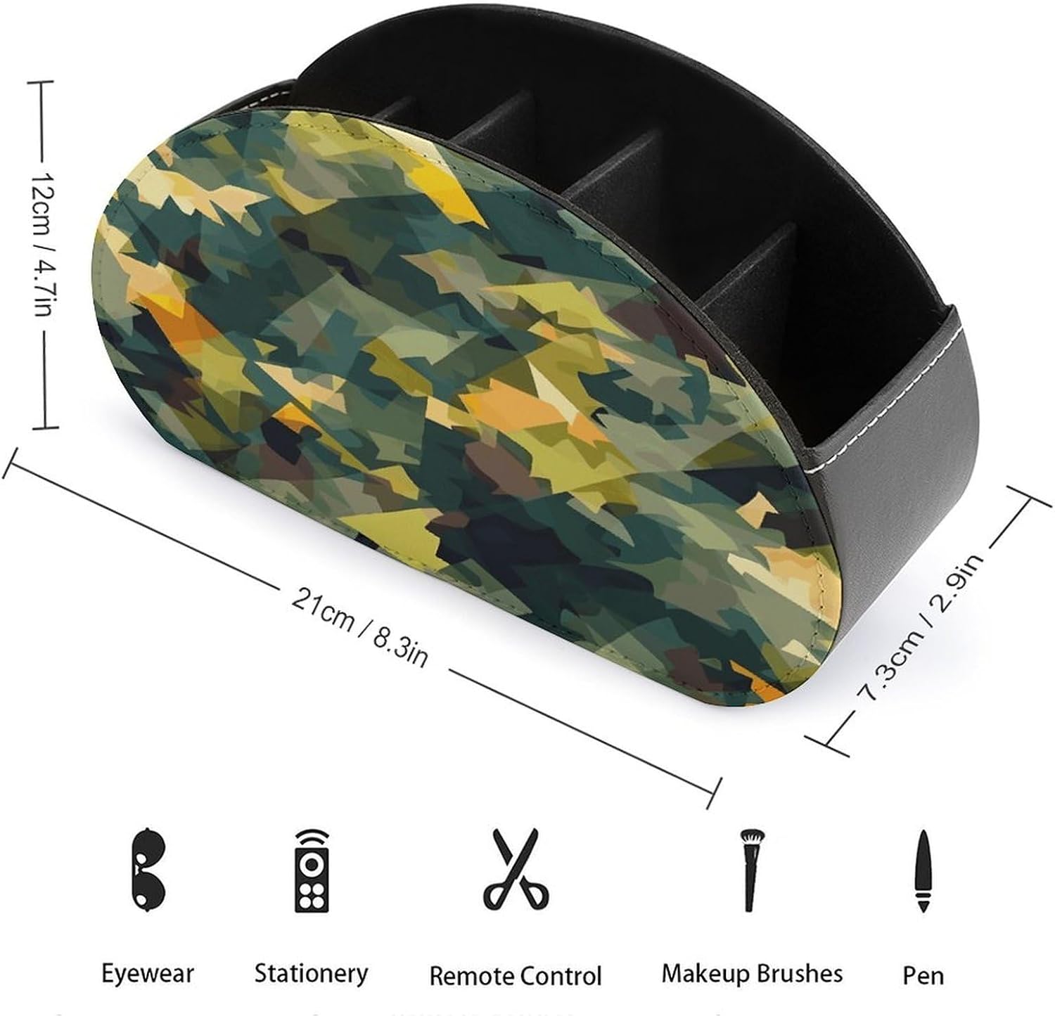 Personalized PU Leather Remote Control Holder with 5 Compartments image 2
