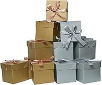 Vista 20 de Cajas de regalo blancas de 6 x 6 x 6 pulgadas con tapas, 12 hermosas cajas blancas cuadradas con cinta, perfectas para bodas, Navidad, cumpleaños