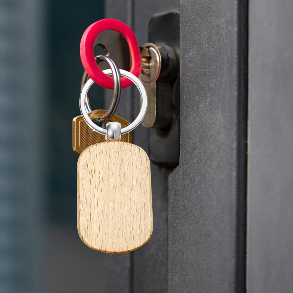 12 stuks onbewerkte houten sleutelhangers doe-het-zelf gepersonaliseerd