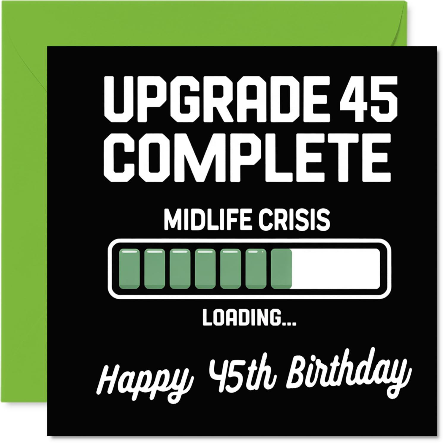 45th Birthday Cards for Women Men - Upgrade Loading - Happy Birthday Card for 45 Year Old Woman Man Husband Colleague Brother Nephew, 145mm Bday Greeting Cards
