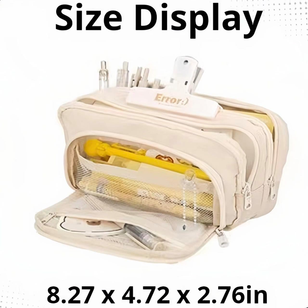 Big Capacity Pencil Case 3 Compartments Large Pencil Pouch Pen Bag Pencil Box Holder Organizer Simple Storage Aesthetic Stationery Cosmetic for Adults Men Women Office Essentials (Blue) - Image 4