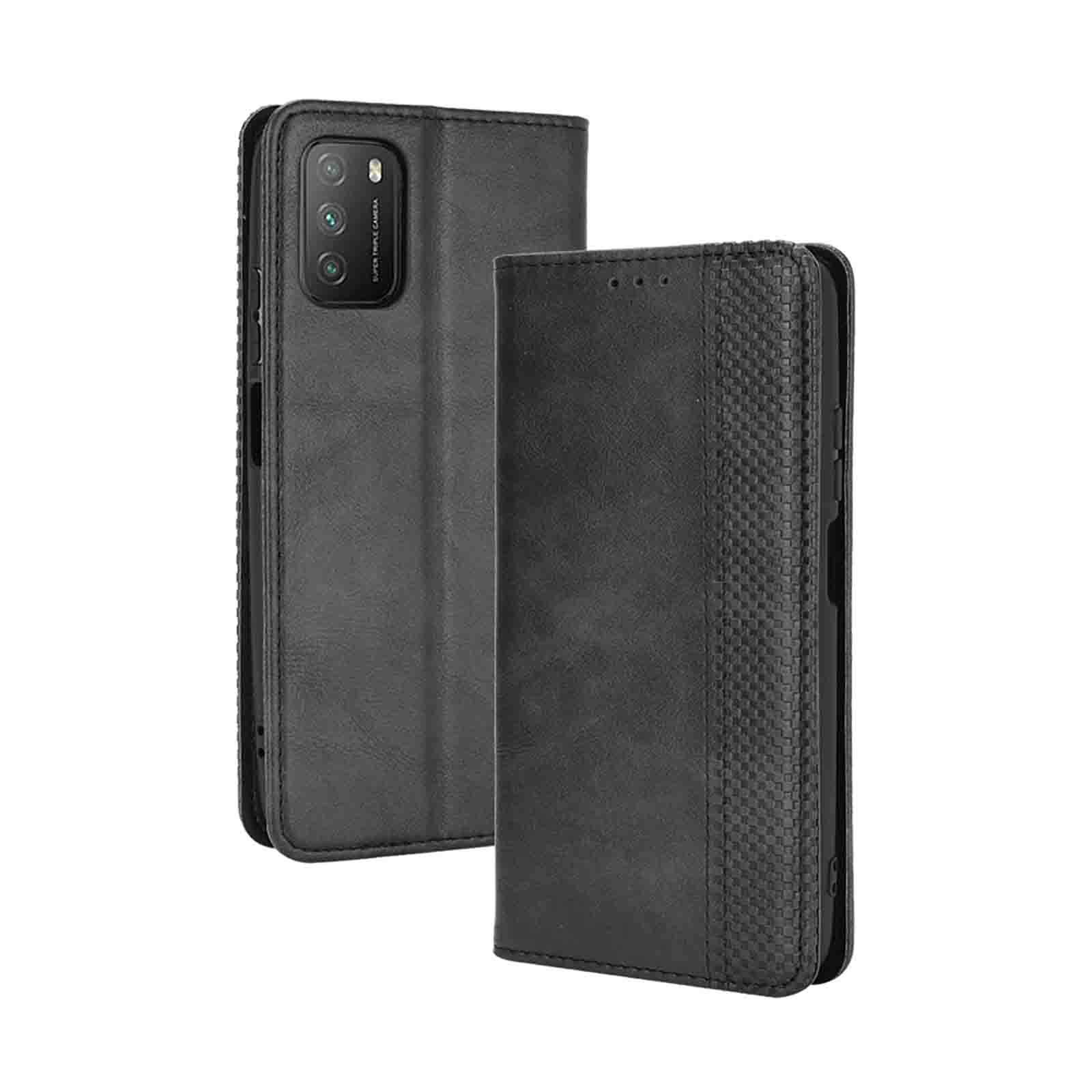 LEYAN Leder Folio Hülle Für Xiaomi Poco M3 – Brieftaschen-Design Mit Kartenfächern & Ständerfunktion