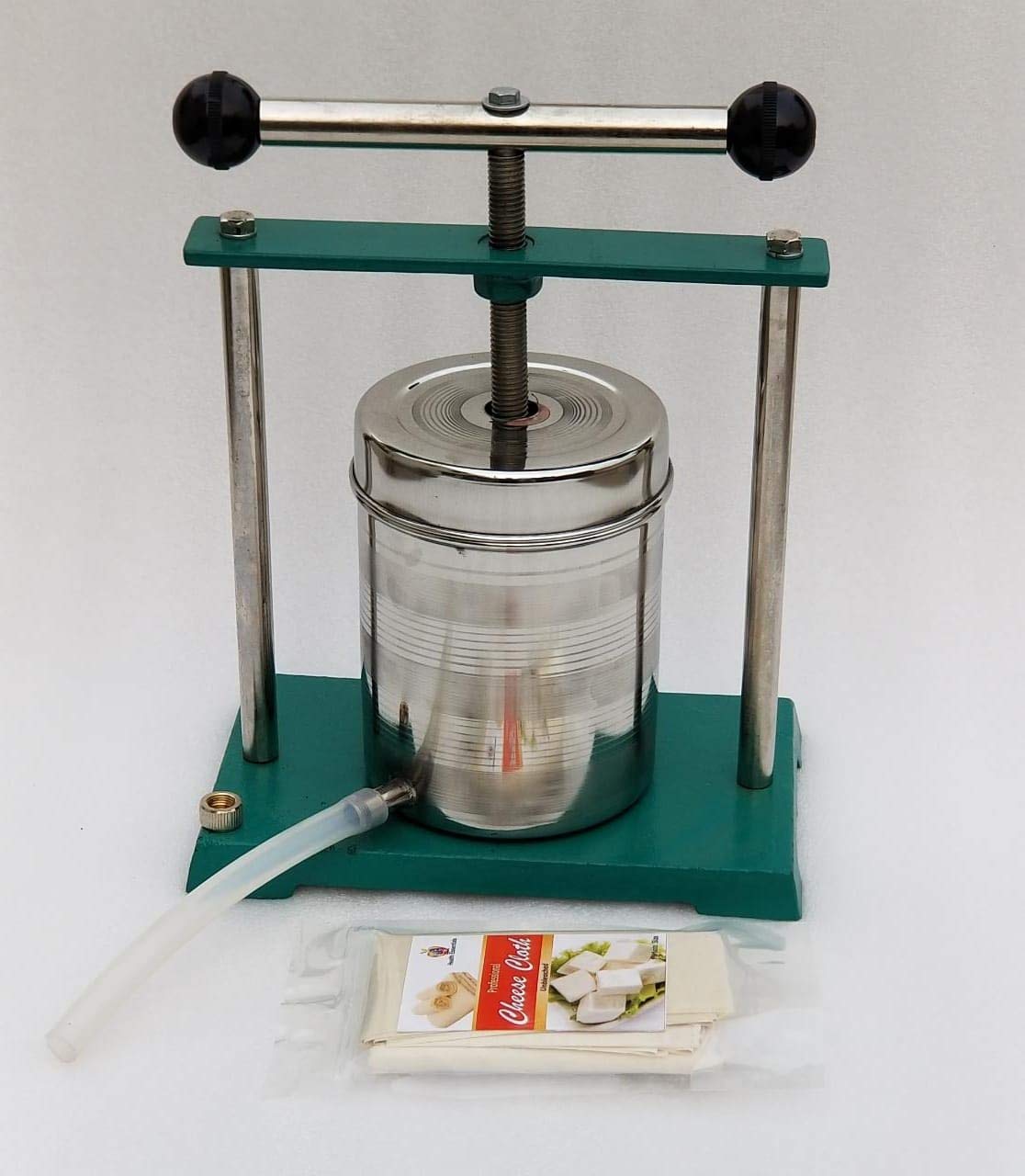 Heavy Duty Stainless Steel Tincture Press with Cheese Cloth and Silicon Food Grade Pipe
