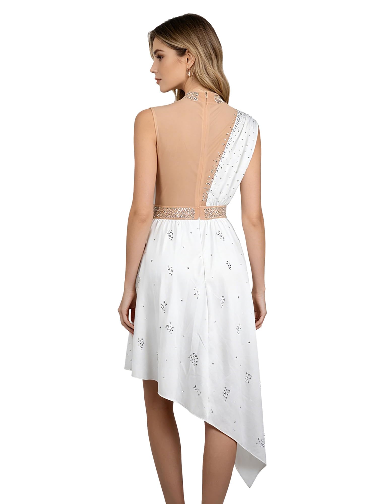 Aislor Femme Sans Manches Combinaisons Pour Fête Boîte Nuit Shorts Ajustés En Mesh Avec Paillettes Tenue Nuit Sans Manches Été