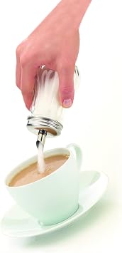 KitchenCraft Cafe Sugar Dispenser, Retro Style, Glass, 7 x 7 x 13.5cm