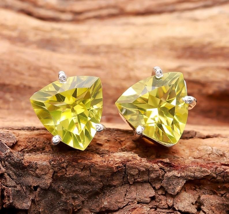 Puces d'oreilles quartz citron naturel d'exception et argent 925 - 4