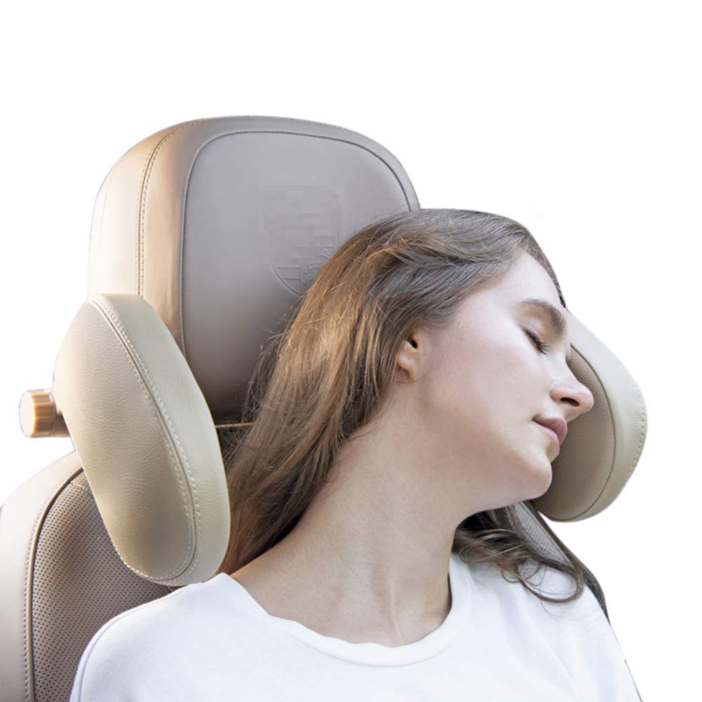 Voiture Oreillers de Cou Coussin Appui-tête Voiture à Haute Elasticité Oreiller Réglable de Voiture Oreiller de Sommeil Apaisant pour Adultes et Enfants，Noir,1