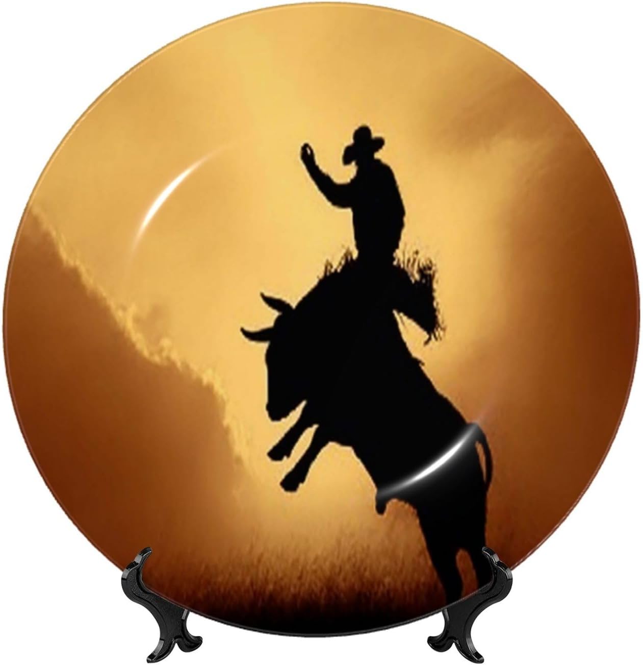 Decorative Plate Art Crafts Bone China Decorative Plate with Display Rack Souvenir Wall Decor Ceramic Ornaments Dinner Plates Ceramic Decoratives Plates for Home Office 10in