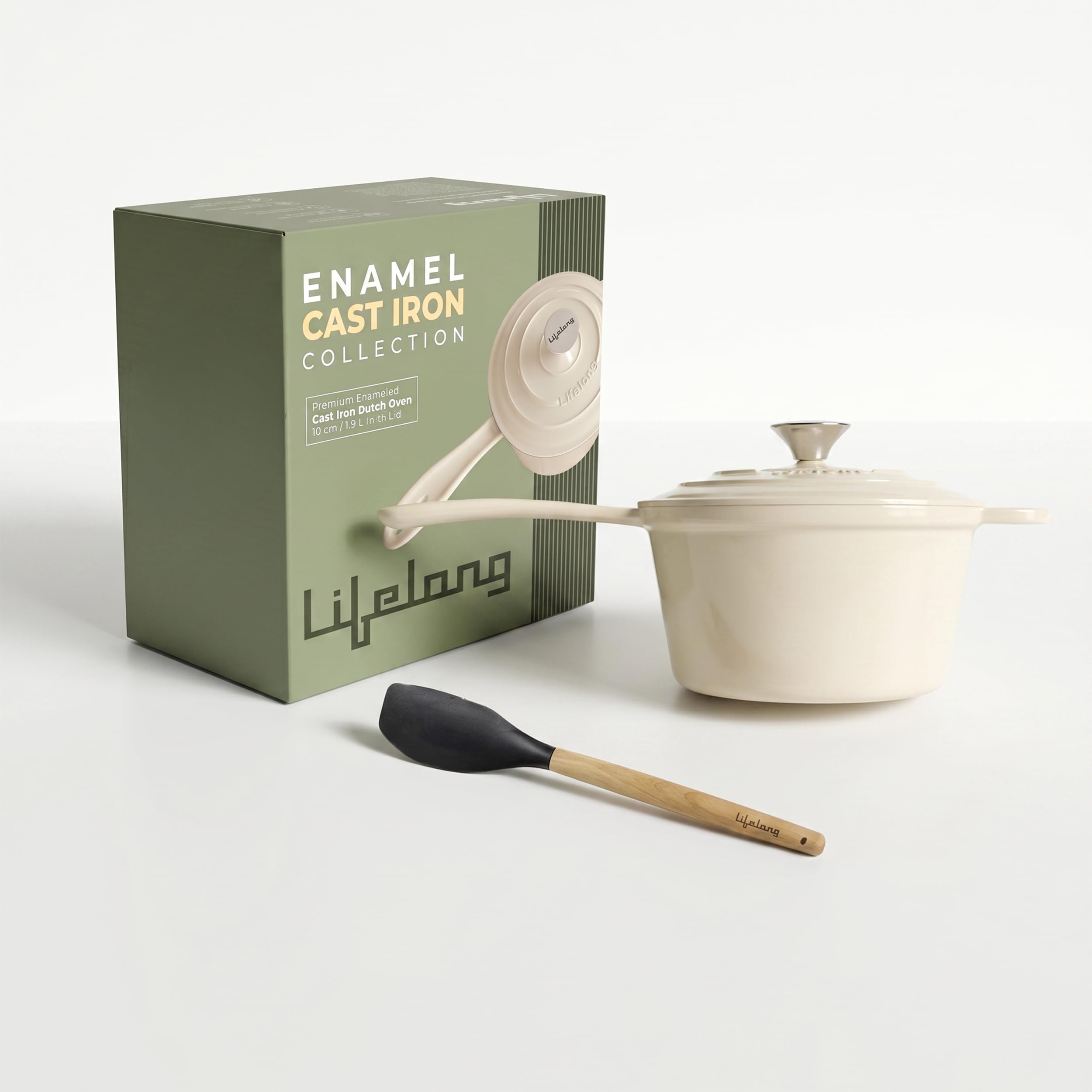 Lifelong Enamel Cast Iron Saucepan 1.9L (Ivory) at ₹2,999 – Amazon