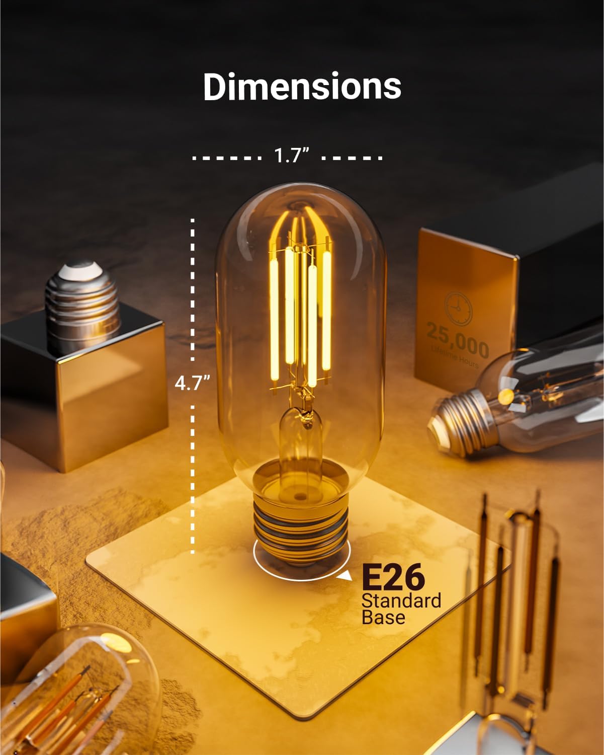 Sunco 12 Pack T45 Edison Bulbs, E26 LED Bulb 60 Watt Equivalent, Filament Vintage Light Bulbs, Clear Decorative Tubular Light Bulb, 7W, 2700K Soft White, Dimmable, 700 LM, Medium Base, Wet Rated UL.