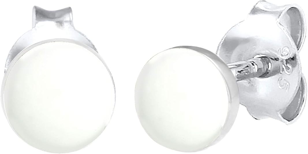Elli Orecchini A Cerchio In Argento Sterling 925 Con Smalto: Gioielli Minimal Di Tendenza, Progettati In Germania