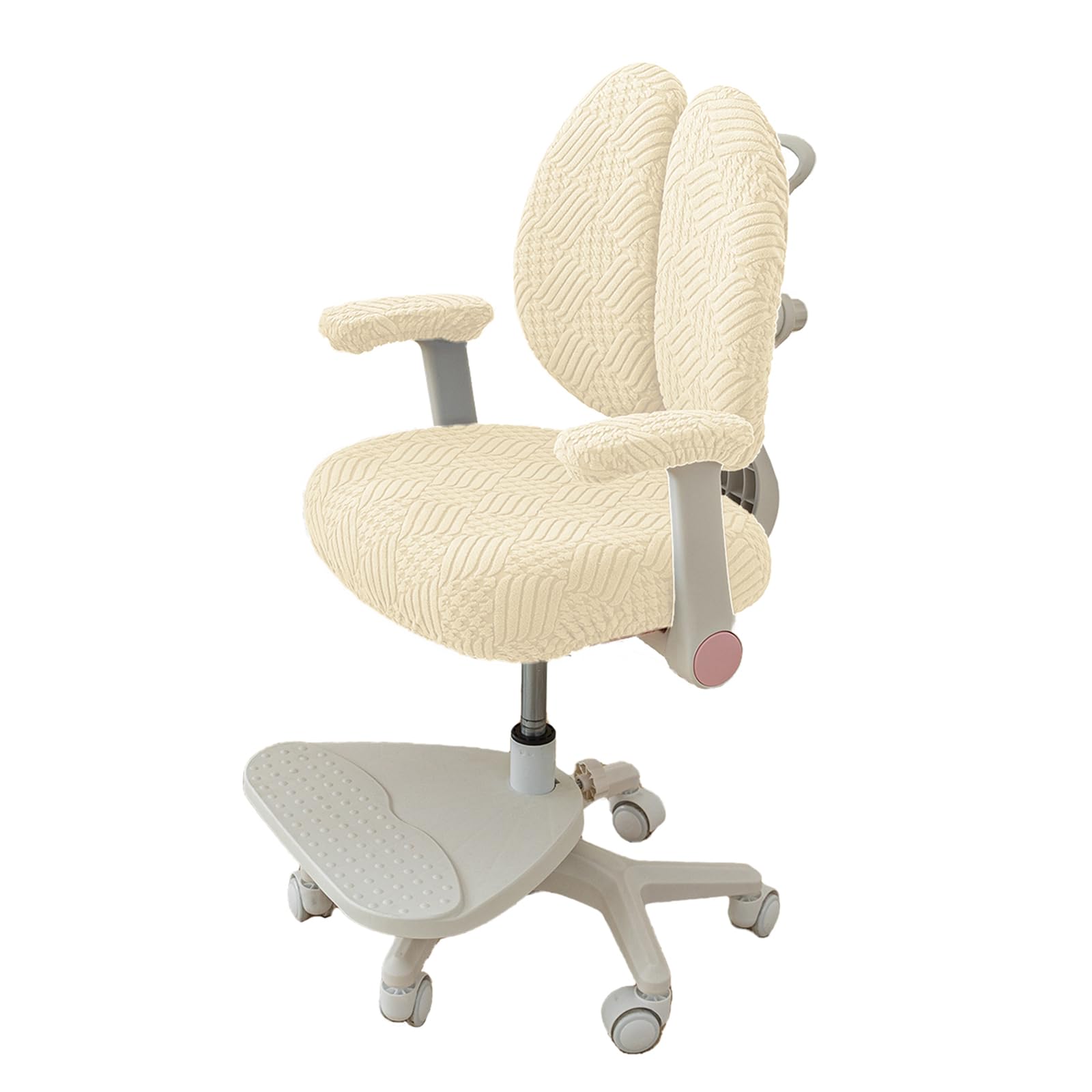 Fundas Sillas Funda Silla Escritorio, Fundas Elásticas para Silla de Juego Ergonómicas, Funda Silla Oficina con Reposabrazos/Respaldo, Universal Cubierta de Silla de Escritorio de Ordenado-Beige